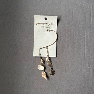 Free People Gold Ear Cuff with Shell Accents